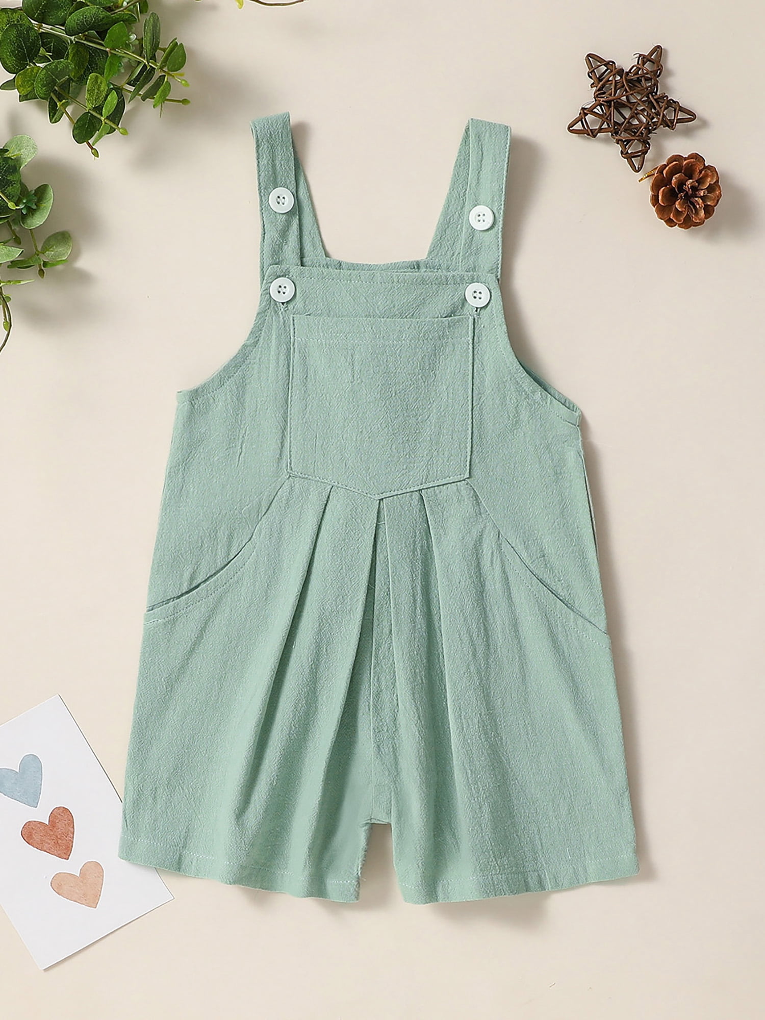 CARETOO Toddler Baby Girl Clothes Stripe Short Sleeve T-Shirt Suspender Overalls Shorts Set 2Pcs Summer Outfits