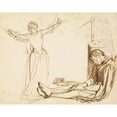 thumbnail image 3 of Dante Gabriel Rossetti 14x12 Black Modern Framed Museum Art Print Titled - Study for the Figures of Guenevere and Launcelot (2002), 3 of 5