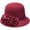 Red, variant on Slccxzc Elegant Adjustable Fedora Flower Decorated Bowler Hat Versatile Simple Design Dome Top Hat For Party