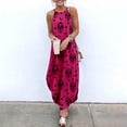thumbnail image 4 of Robes Maxi pour Femmes Imprimé Crâne Sans Manches Robe d'Été Décontractée de Plage Robe Longue à Bretelles Mode Urbaine QZX, 4 of 7