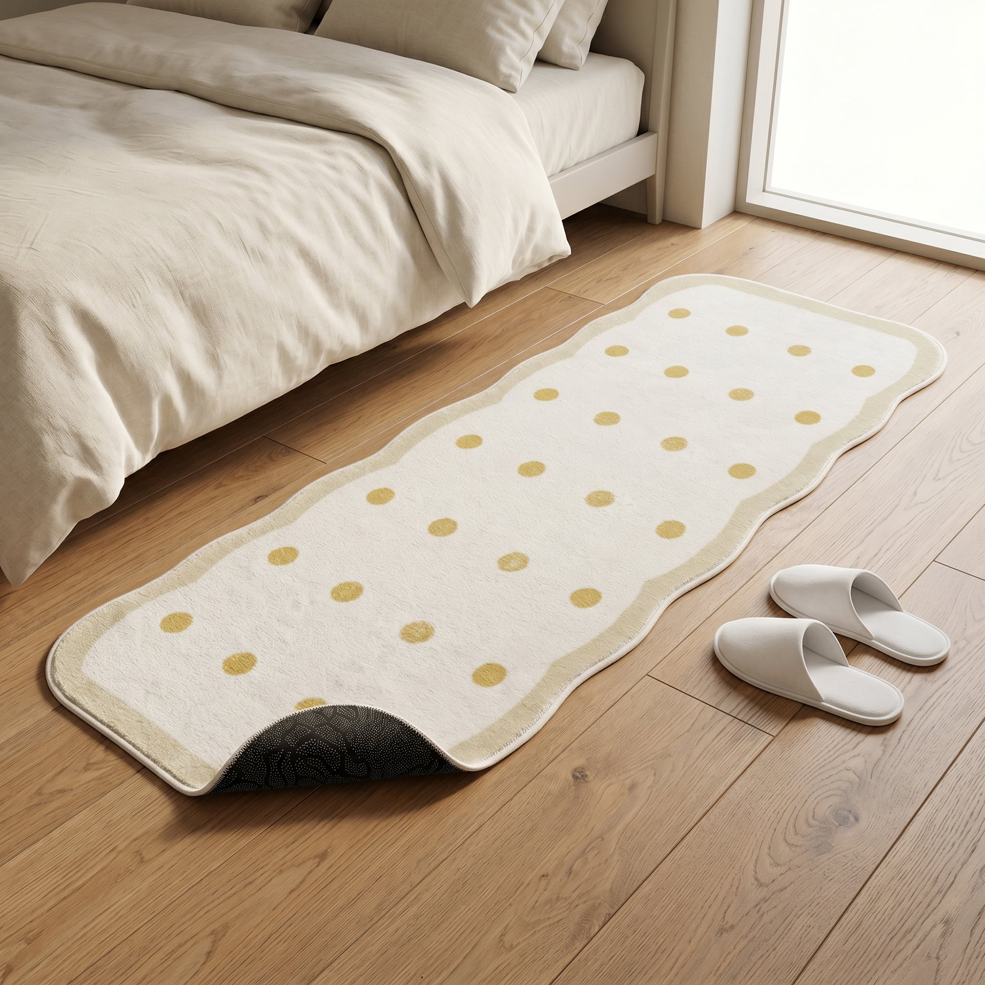 Unique Bargains Boho Kitchen Runner Rug Non Slip Machine Washable Beige 47" x 16"