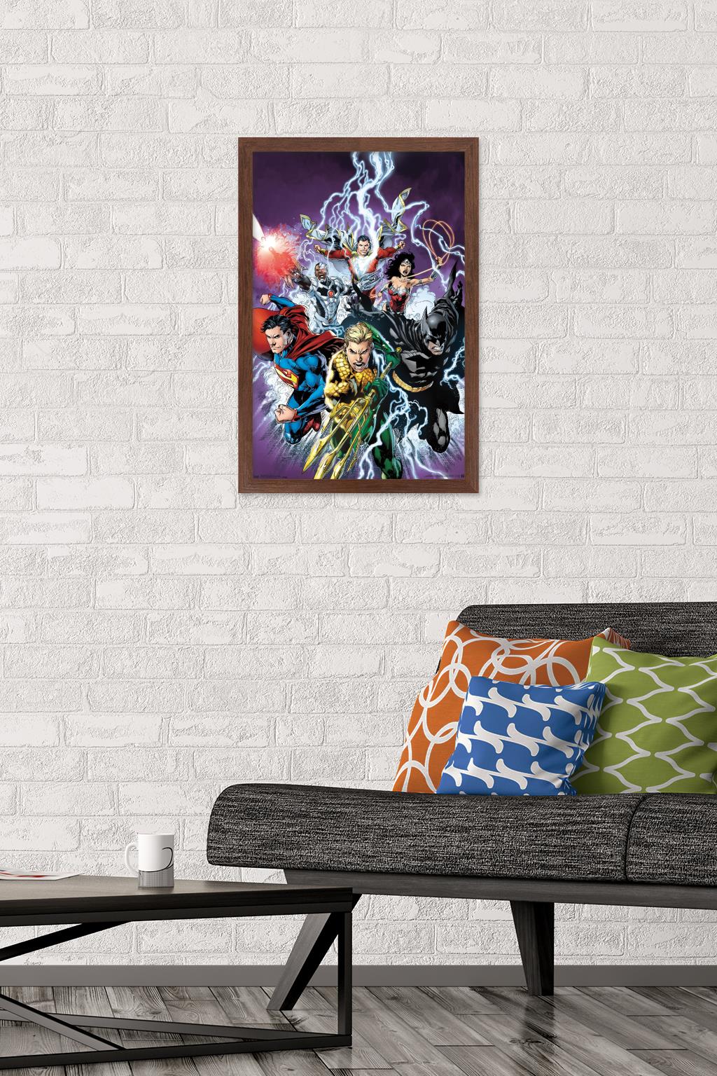 DC Comics - Justice League - Bolts Wall Poster, 14.725" x 22.375", Framed