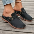 thumbnail image 5 of Dakaela Womens Slip on Clogs Mules Orthopedic Low Wedge Walking Shoes Backless Summer Sandals Black 6.5, 5 of 8