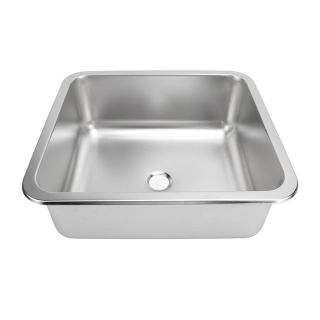 RV Sink, Stainless Steel Drop In Bar Sink Large Capacity Rectangular Topmount Hand Wash Basin Sink Small Single Bowl Sink with 1.6in Drain Hole for Caravan Boat