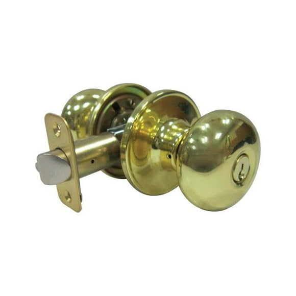 Faultless 5002043 Mushroom Entry Knobs Polished Brass Metal with 3 Grade Right Hande