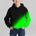 thumbnail image 2 of CYRBOKO Boys Hooded Sweatshirts, Long Sleeve Gradient Athletic Casual Pullover Tops Green Size 13-14 T, 2 of 7