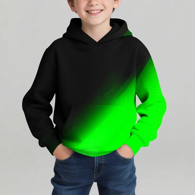 Sudadera con capucha para niño, con estampado de color, manga larga, informal, deportiva, con capucha, manga larga, sudadera con capucha, top con inserciones en los hombros, blusa de poliéster para ni