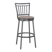 American Woodcrafters Stockton Gray Metal Swivel 30" Seat Height Bar Stool