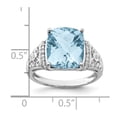 thumbnail image 5 of Sterling Silver Rhodium Diam. & Checker-Cut Sky Blue Topaz Ring QR3062LSBT, 5 of 5