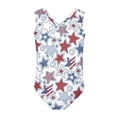 thumbnail image 2 of FOR U DESIGNS Comfortable Baby Girl Sleeveless Swimwear American Flag Stars Bodysuit, 4th of July, Fashion Dancing Gymnastics Leotards for Kids 9-10T, 2 of 8