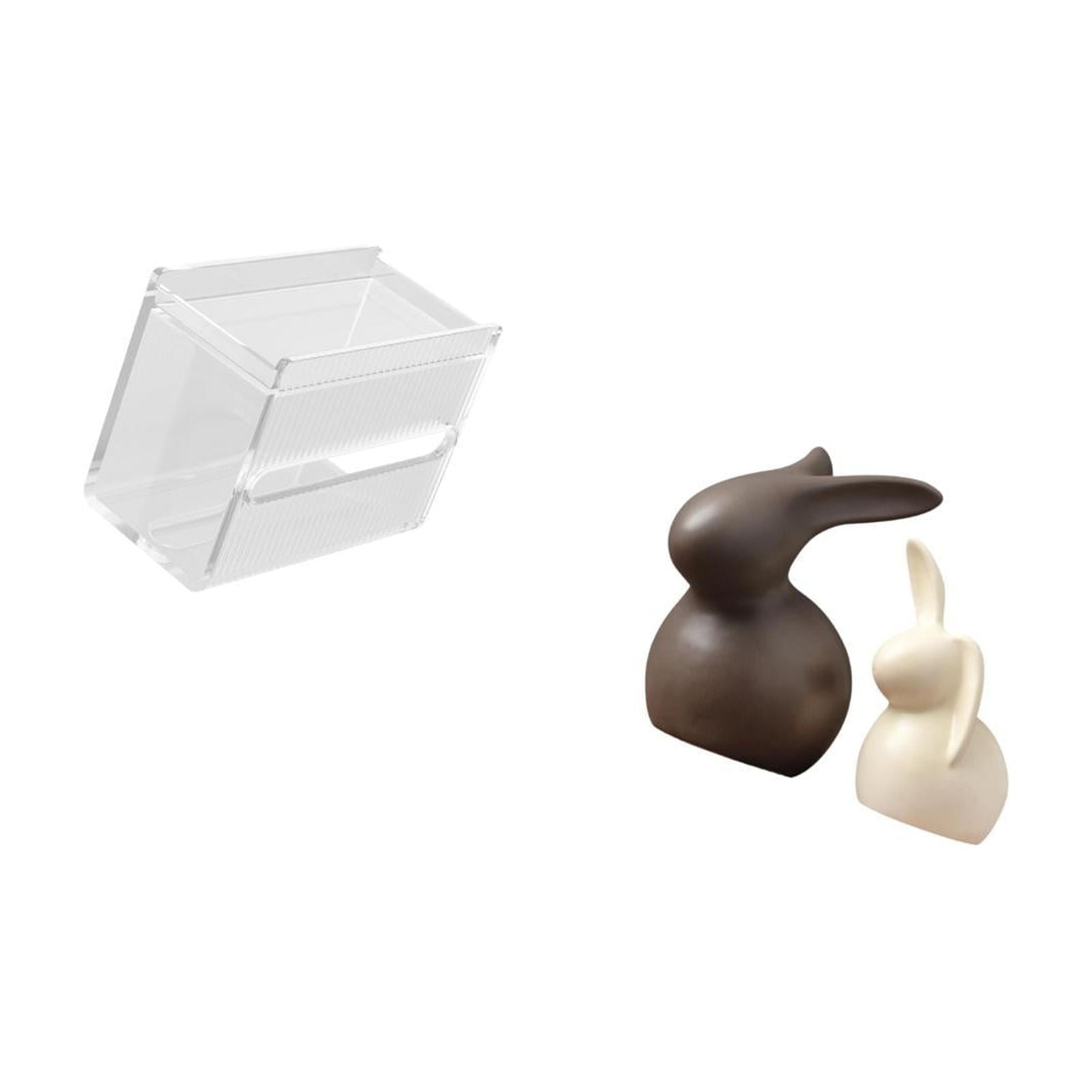 Fiocias Tissue Case Wall Mounted Toilet Paper Storage Box Acrylic Toilet Tissue Towel Holder Ceramic Statue Suitable for Home Office Table Desk Decor