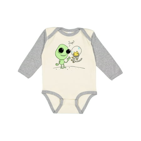 

Inktastic Alien and Astronaut Kitty Cat Gift Baby Boy or Baby Girl Long Sleeve Bodysuit