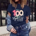 thumbnail image 2 of IROINNID Women's Casual Fashion T-shirt Short Sleeve Happy 100th Day Of School Printed Round Neck Tops, 2 of 7