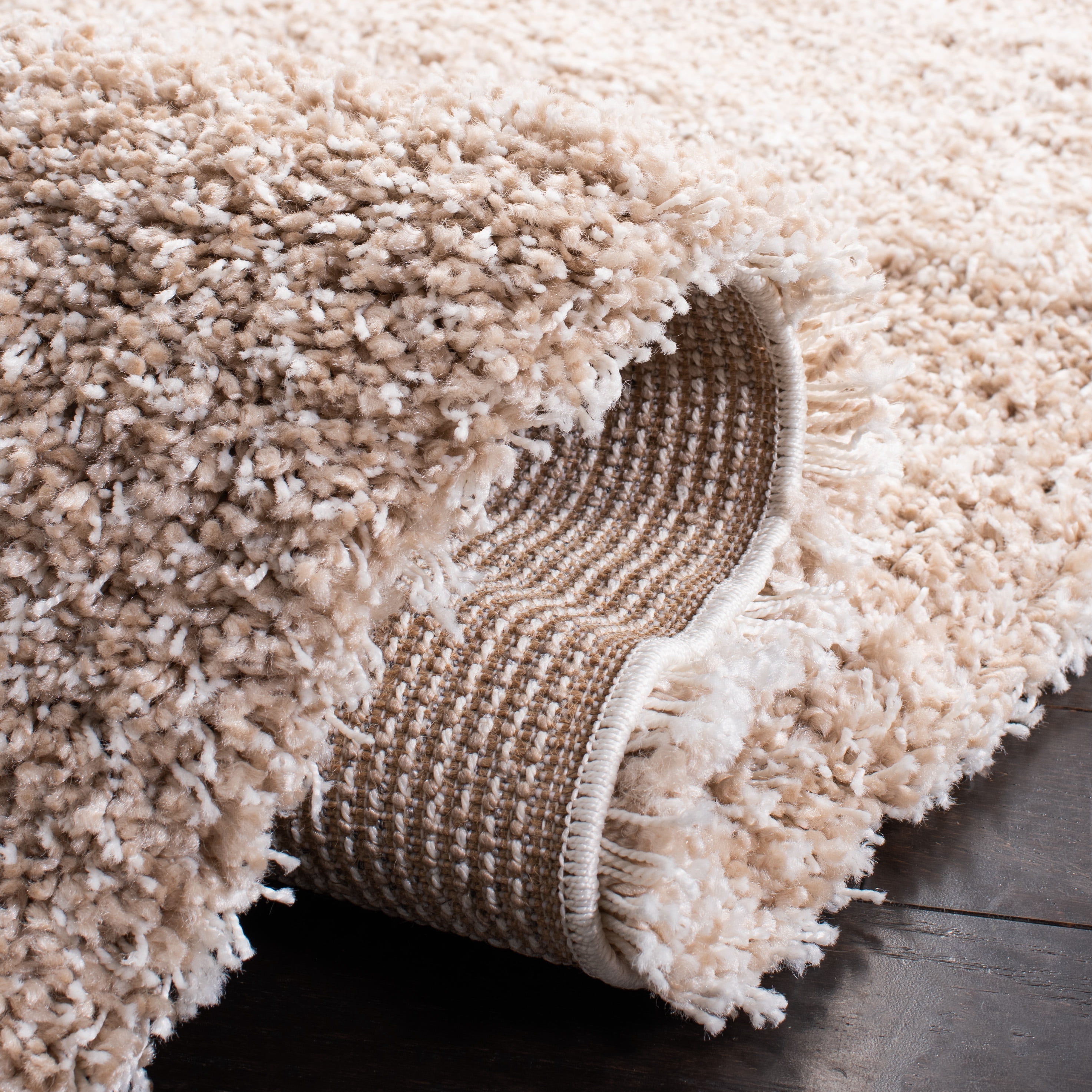 SAFAVIEH California Plush Solid Shag Area Rug, Beige, 10' x 10' Square - Large - Modern Design, Beige, Non-Shedding & Easy Cleaning, Ultra Plush Thick Pile, Ideal for Living Room, Bedroom