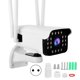 thumbnail image 1 of Cámara de seguridad exterior 1080P PTZ 2,4 Ghz WiFi IP66 Lámpara impermeable de 20 LED Detección de movimiento Audio bidireccional Enchufe europeo 110-240 V, 1 of 10