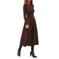 thumbnail image 3 of Vestido PRETTYGARDEN 2025 Marrón Manga Larga Midi Línea A Talla M, 3 of 8