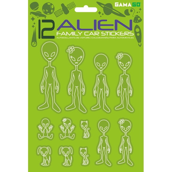 GAMAGO Alien Family Car Stickers | Set of 12