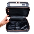 thumbnail image 3 of Impressions Vanity Santorini Train Case with Brush Holder, Durable Zippered Travel Case (Black), 3 of 5