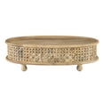 thumbnail image 4 of Kacey Carved Wood Oval Coffee Table, Natural, 4 of 10