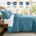 thumbnail image 5 of IR Imperial Rooms 2-Piece Soft Linen Quilt Set, Ultrasonic Chevron Pattern All Season Coverlet, Twin, Washed Blue, 5 of 10