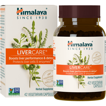 Himalaya LiverCare for Total Liver Support, Cleanse and Detox, Protects Cells & Enzymes, 375 mg, 42 Capsules