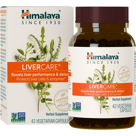 Himalaya LiverCare for Total Liver Support, Cleanse and Detox, Protects Cells & Enzymes, 375 mg, 42 Capsules