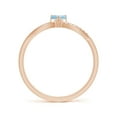 thumbnail image 2 of Angara Natural 0.2 Ct. Aquamarine with Diamond Heart Ring in 14K Rose Gold for Women (Ring Size: 3.5), 2 of 9