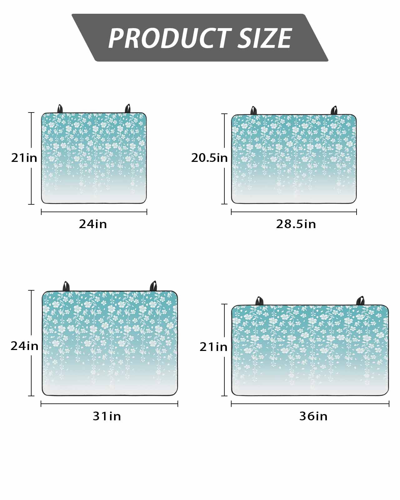 Stove Top Covers for Electric Stove, Weeping Flowers Glass Stovetop Cover Protector, Teal Ombre Spring Floral Botanical Art Induction Cooktop Protector Oven Mat for Kitchen Countertop 24"x21"