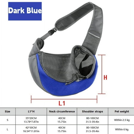 Pet Puppy Carrier S/L Outdoor Travel Dog Shoulder Bag Mesh Oxford Single Comfort Sling Handbag Tote Pouch