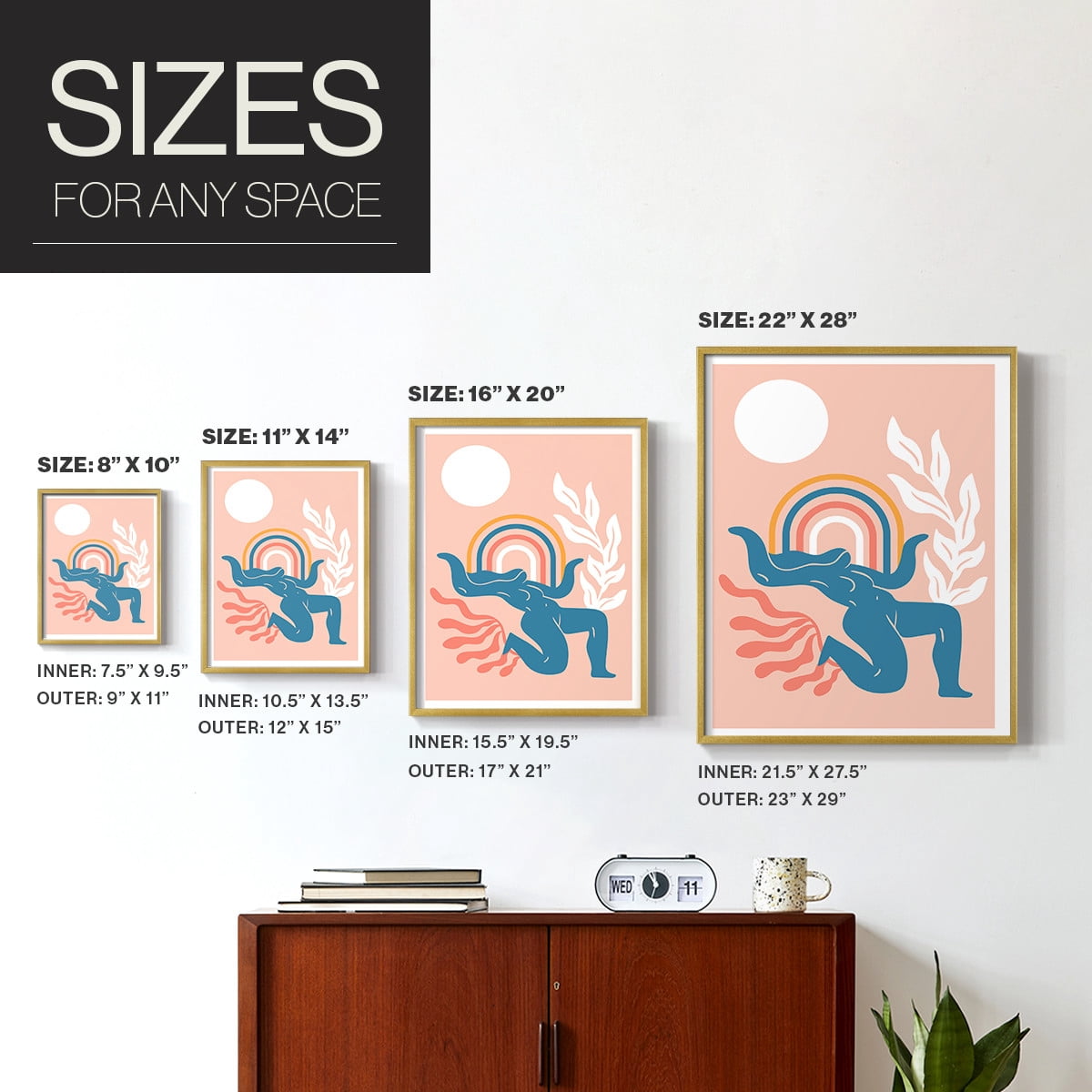 Matisse CCCXIX in Gold Solid Wood 8 x 10 Framed Print