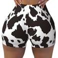 thumbnail image 2 of Balery Cow Skin 2 Pantalones cortos de entrenamiento estampados para mujer, sin costuras, ajustados, para gimnasio, yoga, correr, deportes, ejercicio activo, fitness.-Medium, 2 of 8