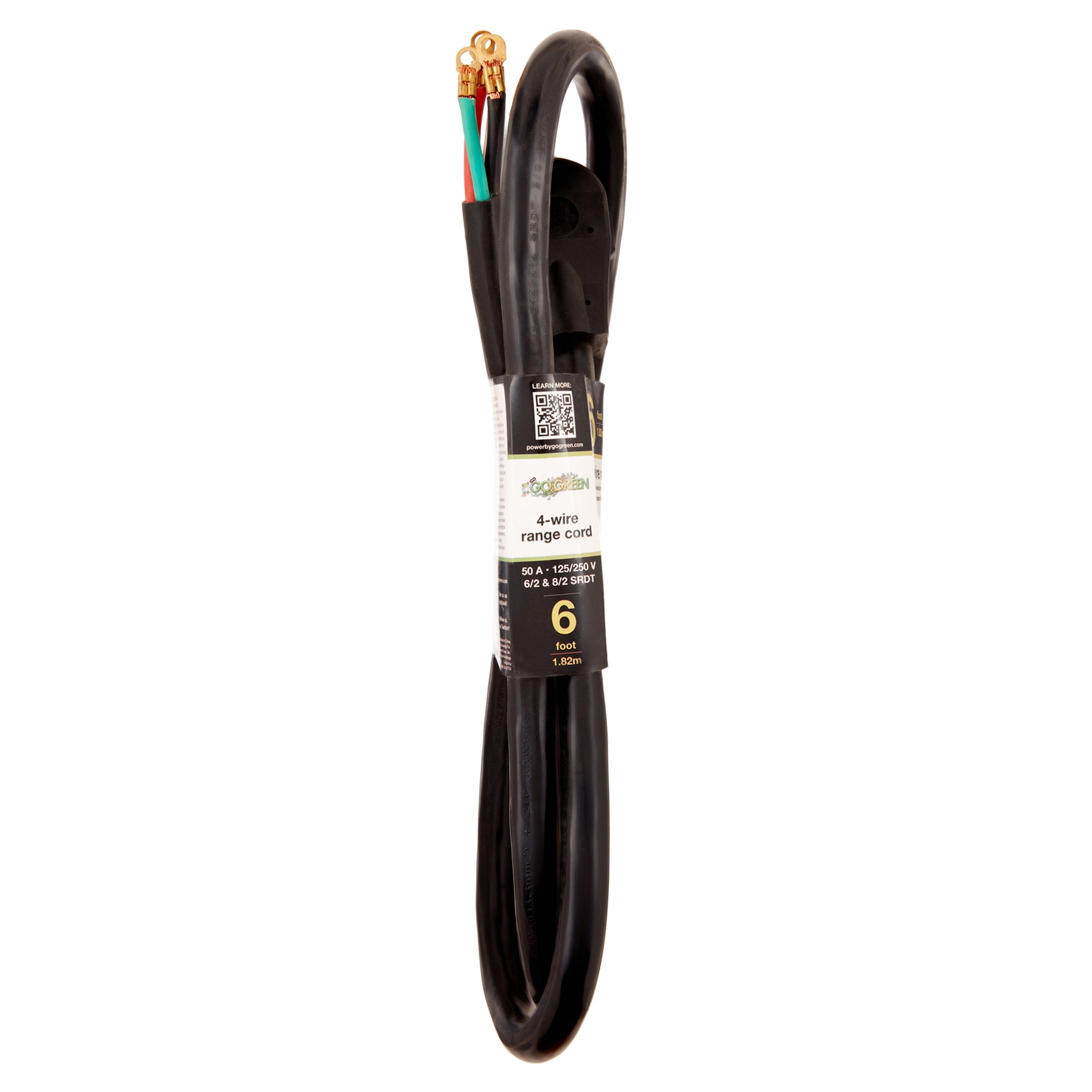 GoGreen Power (GG-27206) 6' 4-Wire Range Cord, 50 Amp, 6 Ft
