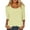 Light Yellow, variant on Daznico Womens Tops - Women's Casual Solid Color Crew Neck Low Cut 3/4 Sleeve T Shirt Top - Shirts for Women,Color:Army Green,Size:XXL