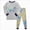 A160-Grey, variant on Boys 2‑Piece Pajama Set with Cartoon Print,Fabric Long Sleeve Sleepwear for Kids 7-8 Years