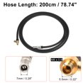 thumbnail image 4 of Unique Bargains 2pcs 200cm Copper Rubber Tube Tire Valve Connect Pipe Deflated Air Chuck Inflator Compressor Pump Extension Hose for Car, 4 of 6