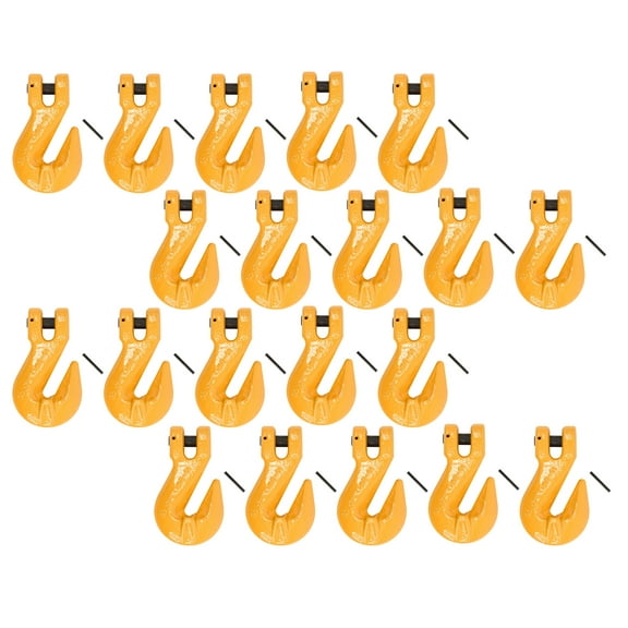 3/8" Grade 80 Clevis Cradle Grab Hooks w/Pins | Tow Hooks with Clevis Pin for Trucks, 7100 lbs WLL (20 Pack)