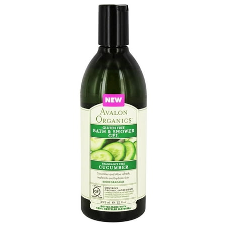 Avalon Organics sans gluten bain et gel douche, concombre, 12 Fl Oz