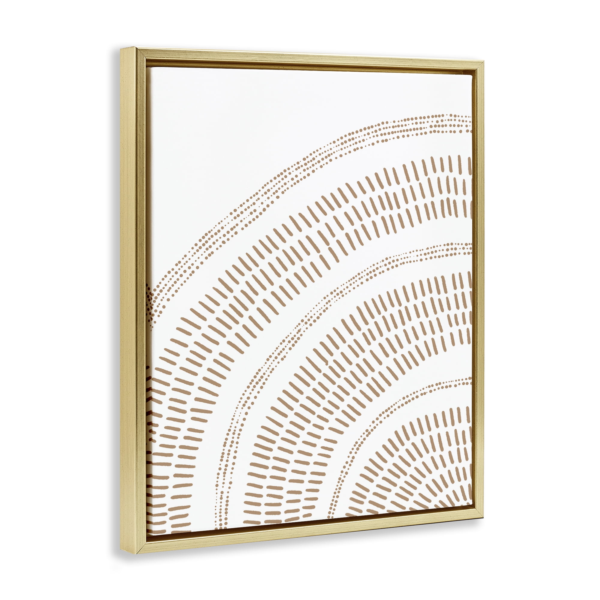 Stupell Industries Boho Arch Pattern Abstract Painting Gold Floater Framed Canvas Art Print Wall Art, 25 x 31