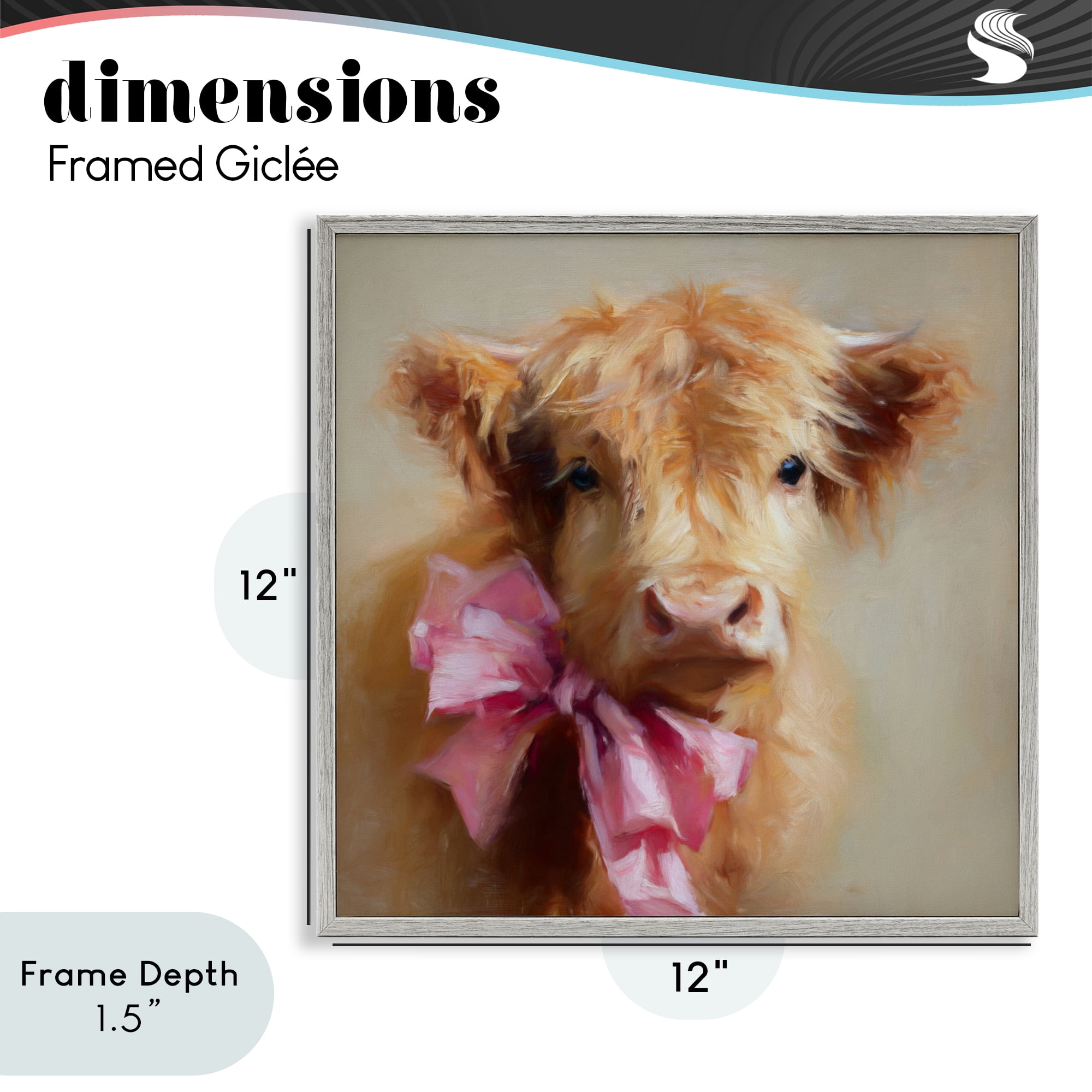 Stupell Industries Little Highland Sweetheart Gray Framed Giclee Art, design by Tina LeCour