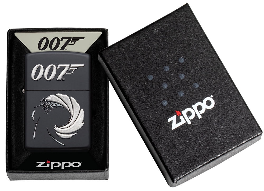 Zippo James Bond 007 Texture Print Black Matte Pocket Lighter