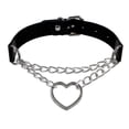 thumbnail image 3 of Collar De Gargantilla De Cadena De Corazón Gótico, Collar De Cadena De Corazón De Cuero Pu, Regalo De Joyería Para Punk Y Hip Hop Scienceny AP005982-00, 3 of 6