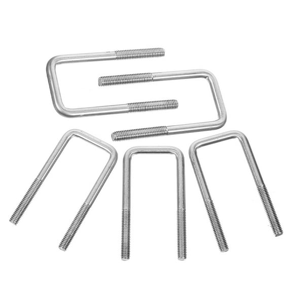 GOOHOCHY 5 PCS Square U-Bolt Reliable Stainless Steel U-Bolts Tube Clamping and Fastening Sturdy U-Shaped Bracket for Indoor and Outdoor Use ( 6)