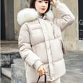 thumbnail image 6 of Herrnalise Jackets For Women Fashion Outerwear Cotton Jacket Solid Color Cotton Jacket Hat Collar Top Down Jacket Shackets For Women 2024 fall White,S, 6 of 8