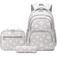 thumbnail image 6 of Daisy Printed Backpacks With Lunch Pack Pencil Case 3pcs, Lightweight Water Resistant Backpack（black）, 6 of 10
