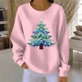 thumbnail image 2 of Yteetum Chandails en Molleton de Noël pour Femmes, Col Rond, Tricot Côtelé, Chandail Sans Capuche, Imprimé Graphique, Manches Longues, 2 of 5
