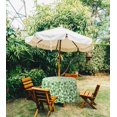 thumbnail image 2 of Vargottam Nappe Ronde Intérieure/extérieure 58 Pouces avec Trou pour Parasol et Fermeture Éclair, Nappe Imperméable, Nappes pour Table de Jardin - Vert et Blanc, 2 of 7