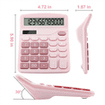 thumbnail image 2 of 12 Digits Electronic Calculator Solar Calculator Calculator Office Financial Basic Desk Calculator-Pink, 2 of 6