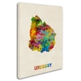thumbnail image 2 of Trademark Fine Art "Uruguay Watercolor Map" Canvas Art by Michael Tompsett, 2 of 3
