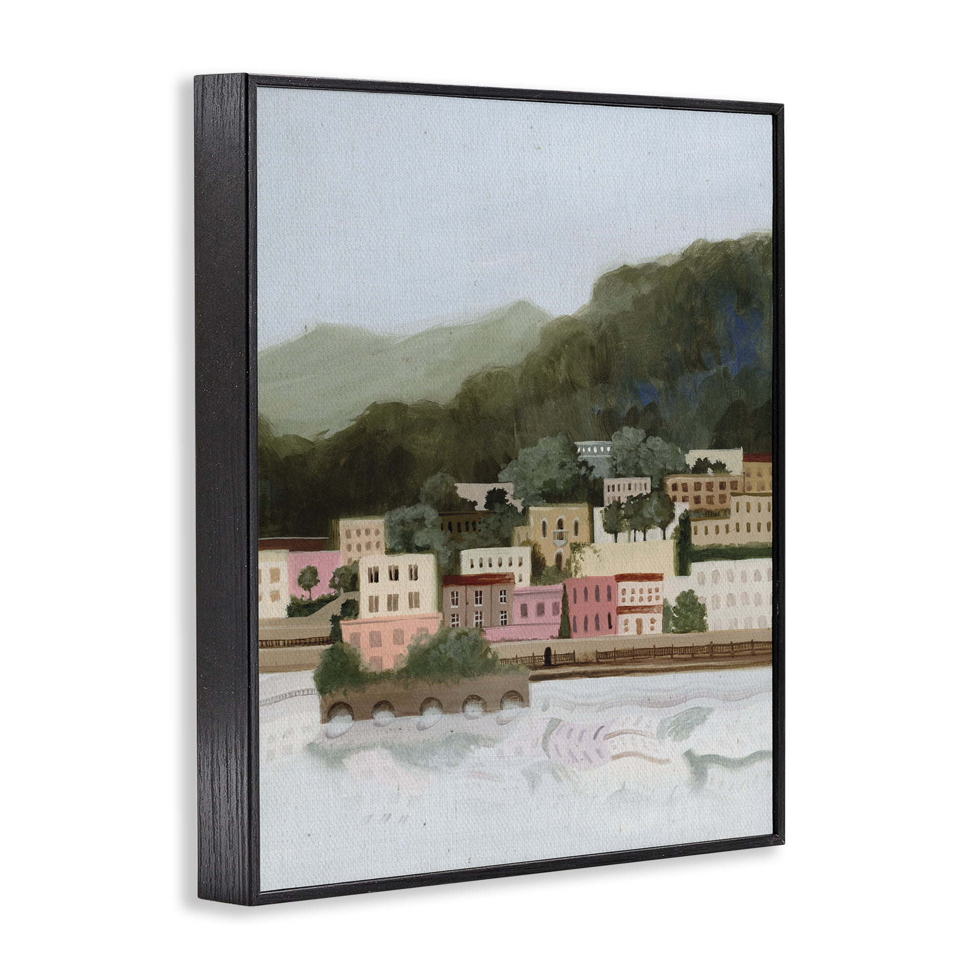 Stupell Industries Mountains By The Sea Black Framed Giclee Art, design by Grace Popp