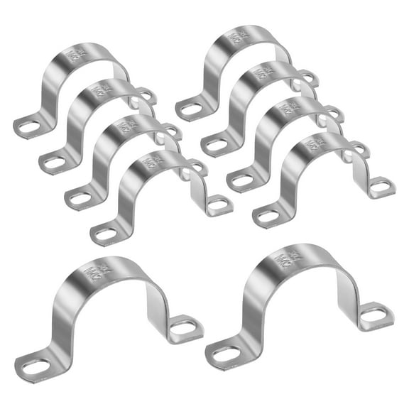 Uxcell 10-Pack Conduit Clamps, 1-5/8" 304 Stainless Steel Rigid Pipe Strap M42 U Bracket Pipe Clamps for Plumbing